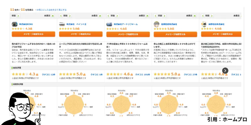 ホームプロは比較ok