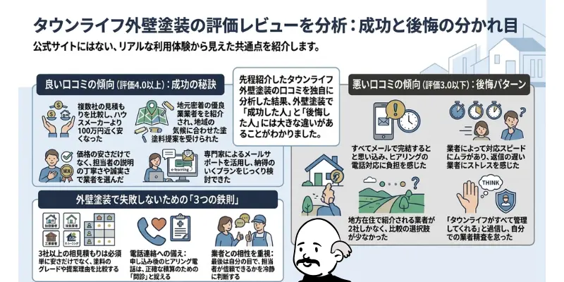 タウンライフ外壁塗装の口コミ分析図解
