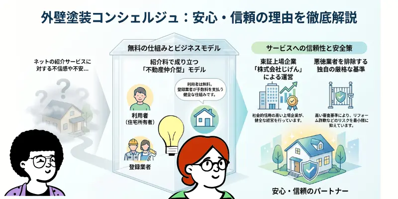 外壁塗装コンシェルジュはトラブルなし 
